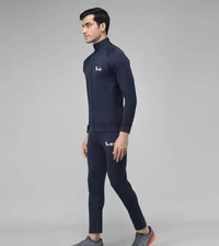 Stylish Fancy Cotton Blend Solid Regular Fit Tracksuit For Men - Blue, XL