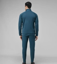 Stylish Fancy Cotton Blend Solid Regular Fit Tracksuit For Men - Blue, M