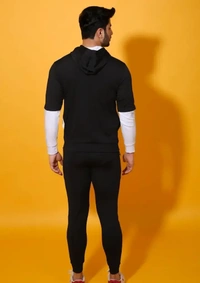 Stylish Fancy Cotton Blend Tracksuit For Men - White, M