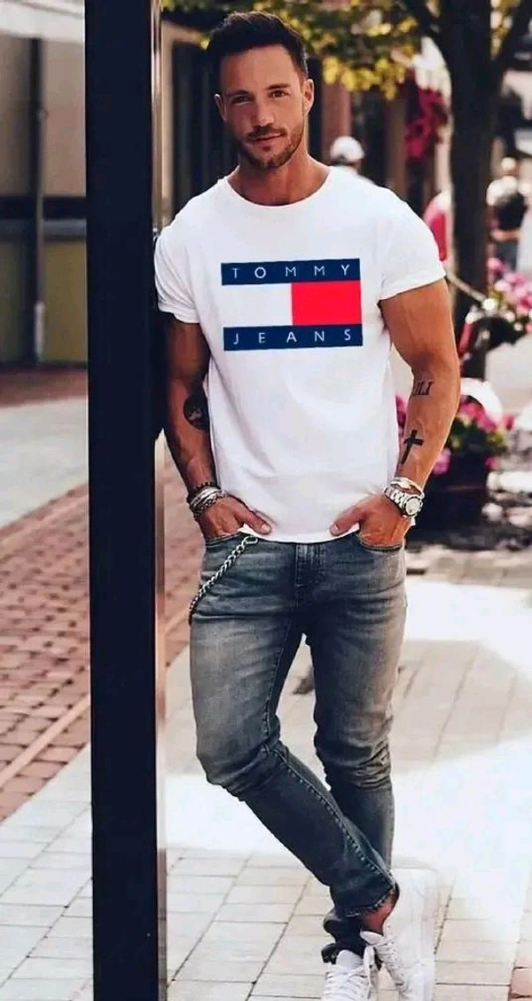 Tommy Hilfiger  Printed Half Sleeves Tees - White, S