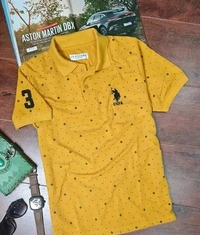 USPA Cotton Blend Polos For Men - Navy Blue, XL