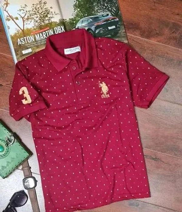 USPA Cotton Blend Polos For Men - Web Orange, M