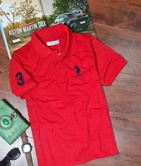 USPA Cotton Blend Polos For Men - Web Orange, M