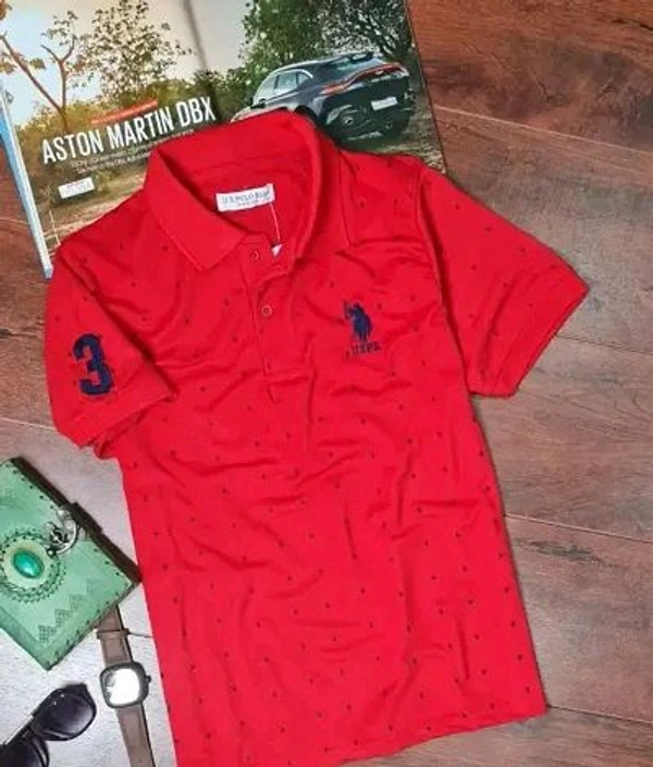 USPA Cotton Blend Polos For Men - Web Orange, M