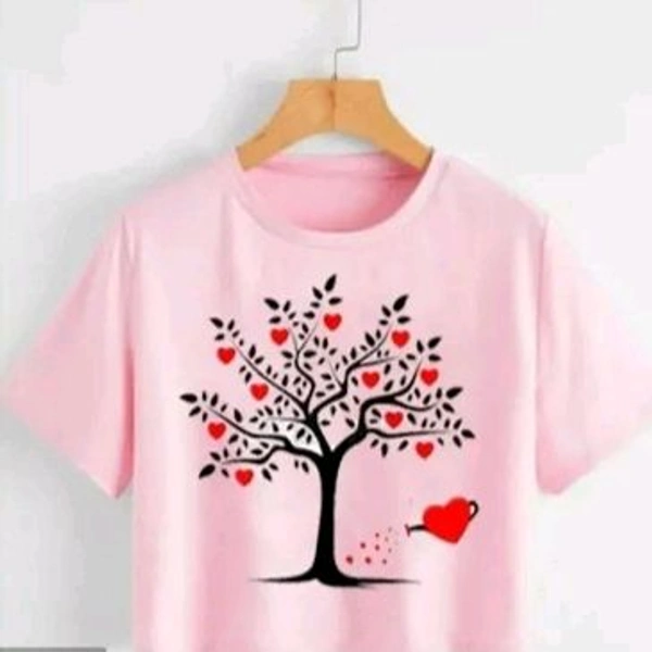 Classic Cotton Blend Printed Tops for Women - Blush Pink, S