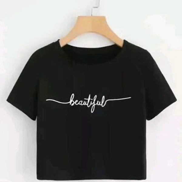 Women Printed Top with Short Sleeves for Office Wear, Casual Wear, Daily Wear Top for Women/Girls - Black, S