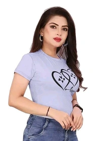 CRYSTON Graphic Printed Women's T-Shirt with Love Text in Heart Cotton Blend Round Neck Half Sleeves T-Shirt Love, Valentine's Day, Gift T-Shirts (Pack of 1) - Mint Green, S