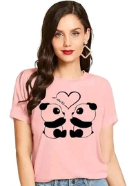 Elegant Cotton Printed Round Neck T-Shirts For Women - White, S