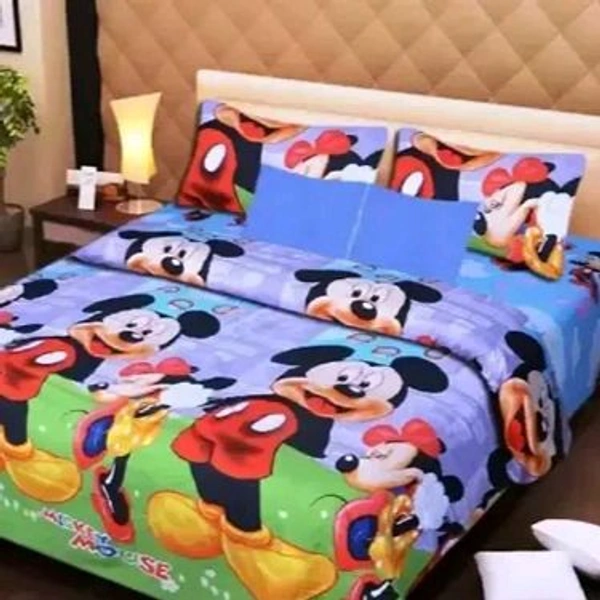 Classic Printed Double Bedsheet with Pillow Covers - Blush Pink