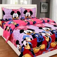 Classic Printed Double Bedsheet with Pillow Covers - Blush Pink