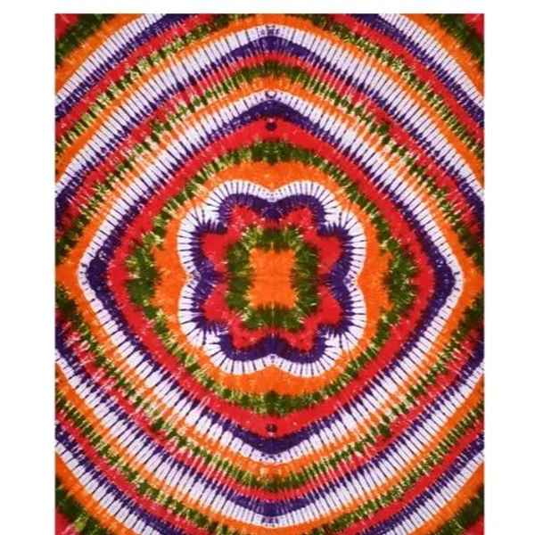 Hand craft Jaipuri Pure Cotton king size Hand Made Tie And Dye Bedsheet With 2 Stitched Pillow Covers - 90 X 108 Inch