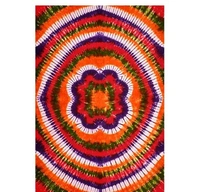 Hand Craft Jaipuri Pure Cotton Hand Made Tie And Dye 100% Fast Colour Single Bedsheet With 1 Pillow Cover - 60 X 90