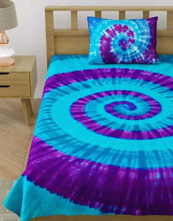 Hand Craft Jaipuri Pure Cotton Hand Made Tie And Dye 100% Fast Colour Single Bedsheet With 1 Pillow Cover - 60 X 90 Inch