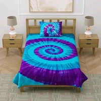 Hand Craft Jaipuri Pure Cotton Hand Made Tie And Dye 100% Fast Colour Single Bedsheet With 1 Pillow Cover - 60 X 90 Inch