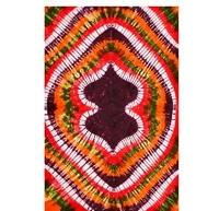 Hand Craft  Jaipuri Pure Cotton Hand Made Tie And Dye 100% Fast Colour Single Bedsheet With 1 Pillow Cover - 60 X 90 Inch