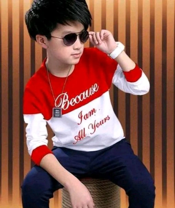 Trendy kids Round neck tshirt  - Red, 30