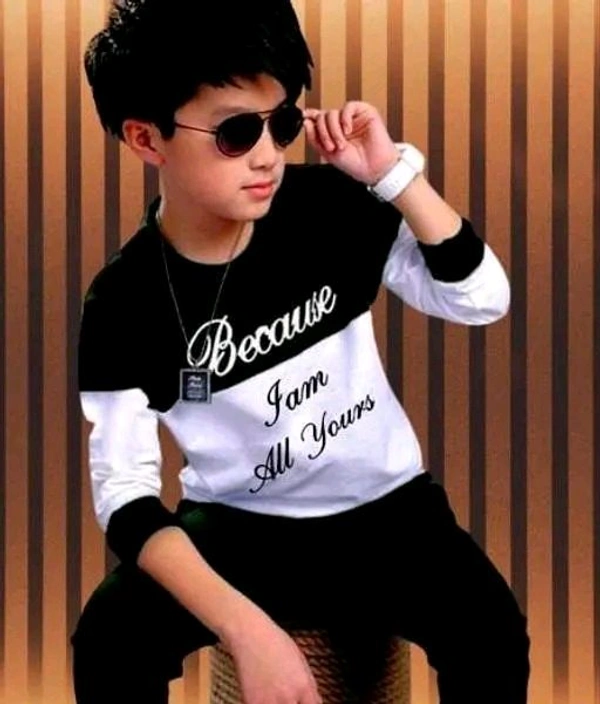 Trendy kids Round neck tshirt  - Black, 34