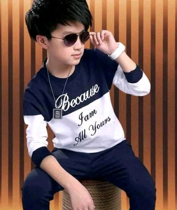 Trendy kids Round neck tshirt  - Navy Blue, 34