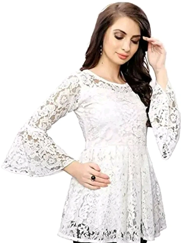 HIALTO Women's Russel Net Top - White, M