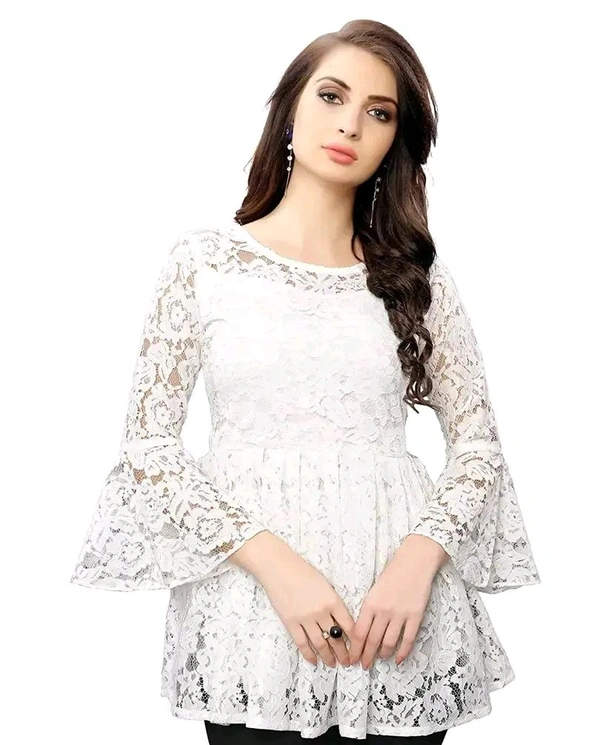 HIALTO Women's Russel Net Top - White, XL