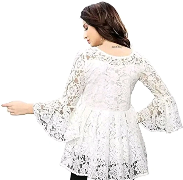 HIALTO Women's Russel Net Top - White, XL