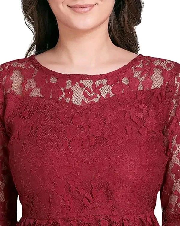 HIALTO Women's Russel Net Top - Maroon, XXXL