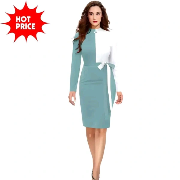 ZELZIS Woman's Bodycon Dress - Mint Green, XL