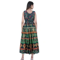 Rangun Presents Jaipuri Printed Long Women's Maxi one Piece Dress Free Size - Japanese Laurel, Free Size