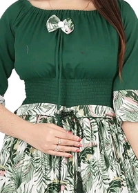 Charming Rayon Midi Length Dress For Women - Green, L