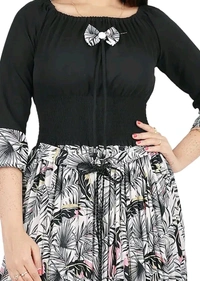 Charming Rayon Midi Length Dress For Women - Black, XL