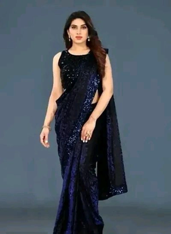 Trendy Lycra Embellished Sarees For Women - Red