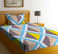 Microfibe Flat Single Bedsheet with 1 Pillow Cover - Single