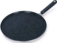 CROSS PAN  Non Stick Dosa Tawa Roti Tawa Big Size Dia Size 25Cm Induction And Gas Stove Compatible Aluminum Black Granite Finish