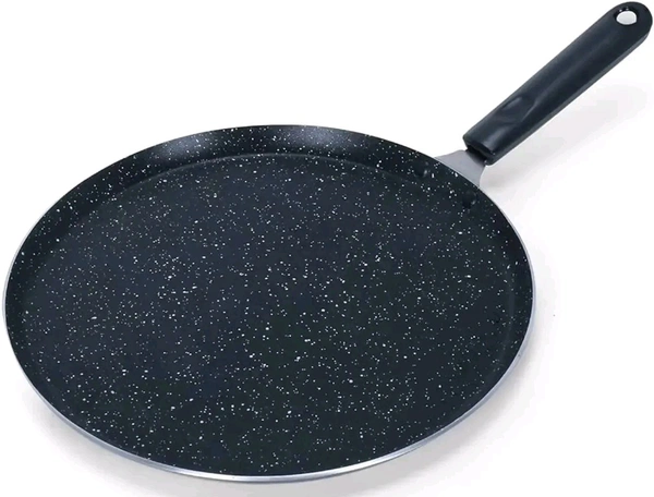 CROSS PAN  Non Stick Dosa Tawa Roti Tawa Big Size Dia Size 25Cm Induction And Gas Stove Compatible Aluminum Black Granite Finish