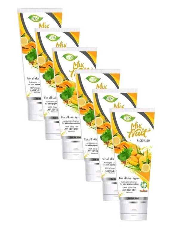 Meghdoot  MEGHDOOT HERBAL MIX FRUIT FACE WASH 60ML (PACK OF 06) Professional Face Wash 