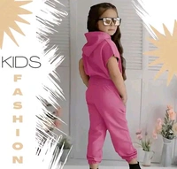 Fancy Kid's Clothing Set Peach - Pink Flamingo, 8-9 yr