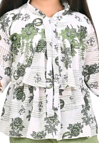 Sagun Dresses Pista Printed Beautiful Design Top and Trousers Set| Long Sleeve Top and Stretchable Bottom Set For Baby Girls, Kids - Snowy Mint, 2-3 Yr