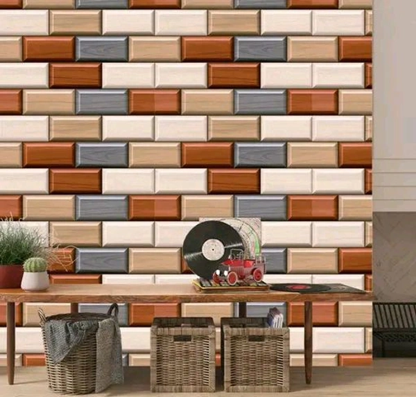 BDM Wallpaper Decorative Wall Sticker Peel & Stick Wall Paper for Shop Home & Office (40 x 210 CM) 3d Brick Wallpaper  