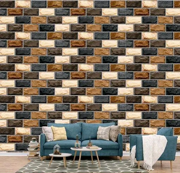 SRCC - Self Adhesive Wall Stickers For Kitchen 210x40 CM Kitchen Wallpaper Waterproof Wall Sticker | Kitchen Shelf Stickers for Home | Kitchen Wall Stickers Oil Proof (Wall Texture) Wallpaper for Walls of Kitchen | Bedroom & Living Room