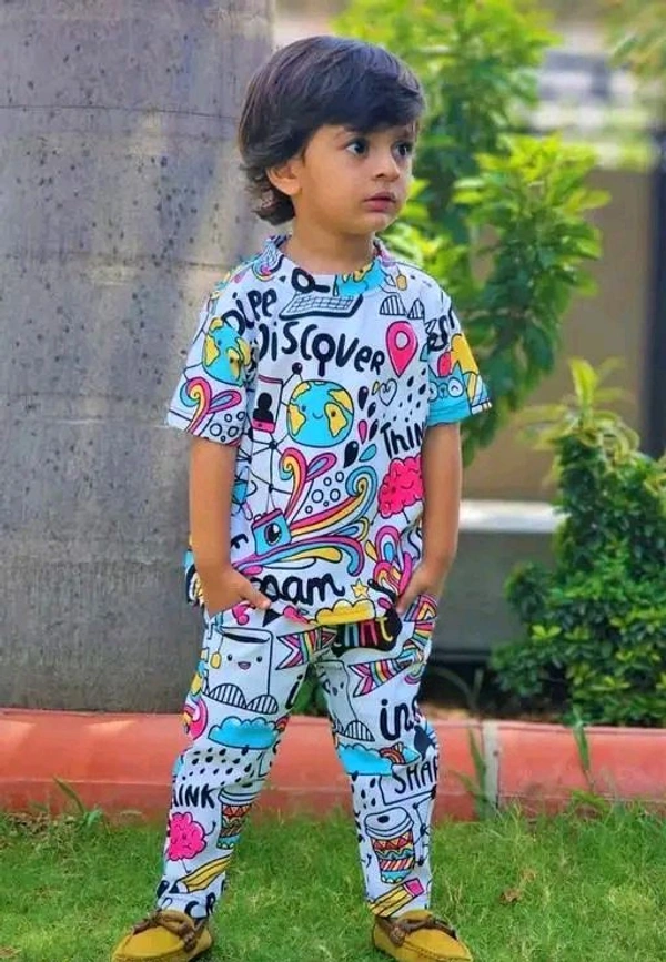 Kids Boys & Girls Full Sleeve and Round Neck Top & Bottom Set Look Stylish and Attracted Comfy For Any Casual and Festive Purpose - 0-3 Months