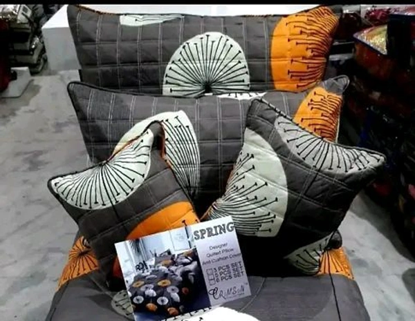 Classic Cotton Printed Double Bedsheet With Pillow Cover And Cushion Cover Set Of 5 Pcs - Queen