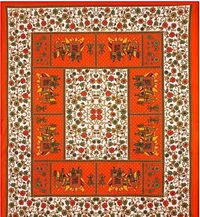 Elegant Cotton Printed Double Bedsheet With Pillow Covers *Pack Of 1 Double Bedsheet With 2 Pillow Covers - Web Orange