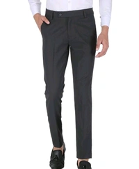 Polyester Mid Rise Formal Trousers For Men - Dove Gray, 30