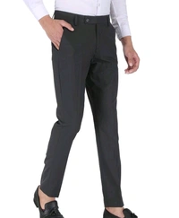 Polyester Mid Rise Formal Trousers For Men - Dove Gray, 34