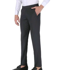 Polyester Mid Rise Formal Trousers For Men - Dove Gray, 38