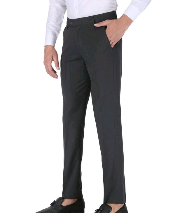 Polyester Mid Rise Formal Trousers For Men - Dove Gray, 40
