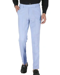 Polyester Mid Rise Formal Trousers for men - Blue, 28