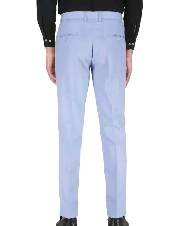 Polyester Mid Rise Formal Trousers for men - Blue, 36