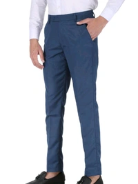 Polyester Mid Rise Formal Trousers for men - Navy Blue, 38