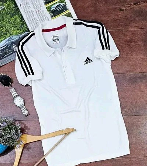 Adidas  Fine Matty Polo T-shirts For Men - L, White